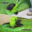 SEYVUM String Trimmer, 20V 12-inch Cordless Weed Wacker with Auto Line Feed, 2 X 2.0Ah Battery Powered Lawn Edger with 8 Pcs Grass Cutter Spool Line, Fast Charger Included, Green