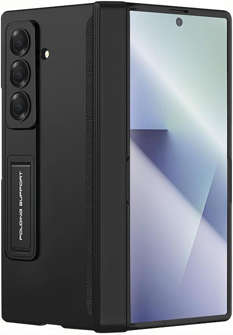 STORMTAL for Samsung Galaxy Z Fold 7 Case with Hinge Protection, [Built-in Screen Protector] [Adjustable Kickstand] Shockproof Slim Fit All-inclusive Protective Phone Cover for Galaxy Z Fold 7 2025 (Black)