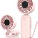 AMACOOL Portable Handheld Fan, High-Power Motor, 5-Speed, 17 Hrs Cooling, 4500mAh Rechargeable, Foldable Design, 3-IN-1 Personal Fan for Cruise Travel Beach, Gifts for Women Girl (Pink)