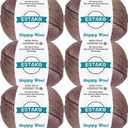 Estako Happy Wool (5 Skeins Pack) 40% Merino Wool 20% Cashmere Type Polyamide 40% Acyrlic Fingering Weight Soft Knitting and Crochet Yarn (6 x 1.76 oz) (6 x 191 yds) (Milky Brown)