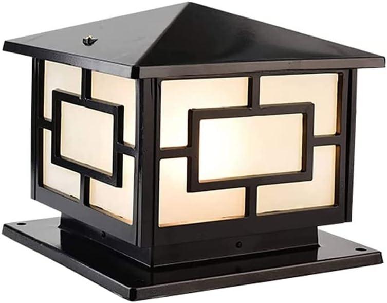 Outdoor Post Lights, Aluminum Pillar Lights Fixture Exterior Modern Column Lights Waterproof Glass Outdoor Pillar Lights for House Garden Backyard E26