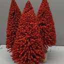 Vickerman 5"/7"/9" Red Glitter Oval Artificial Christmas Tree, Unlit - Faux Christmas Tree Set - Seasonal Indoor Home Decor