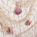Nature Fish Net Wall Decoration with Shells, Ocean Themed Wall Hangings Fishing Net Party Decor for Pirate Party,Wedding,Photographing Decoration (Fishnet-2pack-Beige)