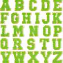 26 Pieces Glitters Patches Iron on Letters Chenille A-Z Patches Decorative Repair Embroidered Personalized Sew on for Clothing Repairing Hats Shirts Shoes Jeans Bags(Gold, Green)