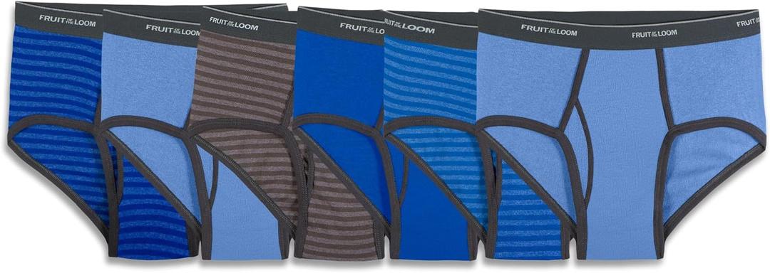 Fruit of the Loom Men's Underwear Briefs, Tag Free & Moisture Wicking (Black, L)