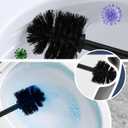 Toilet Brush and Holder Set of 2 | Great Value 2-Pack for Multiple Bathrooms | Sturdy Reinforced Handle for Durability | Discreet Enclosed Caddy | 360 Deep Cleaning Bristles | (Black)
