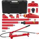 12 Ton Porta Power Hydraulic Kit, Porta Power Kit with 4.6ft/1.4 m Oil Hose, Auto Body Frame Repair Kit with Storage Case for Car Repair, Truck, Garage