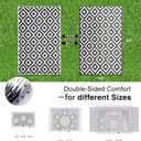 OLANLY Waterproof Outdoor Rug 5x8 ft, Outdoor Plastic Straw Rug for Camping, RV Mat Outside, Indoor Outdoor Carpet for Porch, Deck, Backyard, Balcony, Picnic, Black & White