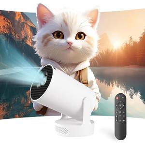 Mini Projector with WiFi and Bluetooth, Portable Projectors with Mouse, 40-200" Smart Outdoor Movie Projector 4K 1080P Support, 180 Rotatable Home Vedio Projector Compatible with HDMI/USB/Smartphone