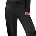 Ekouaer Womens Pajama Sets 2 Piece Sleepwear Soft Pajamas Long Sleeve Pjs Comfy Loungewear, S 