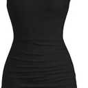 SOLY HUX Women's Summer Mini Dresses Off The Shoulder Ruched Bodycon Graduation Dress Sexy Going Out Party Club Outfits Size L