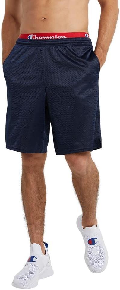 Champion Men's Shorts, Men's Mesh Gym Shorts, Lightweight Athletic Shorts (4X-Large Big, Navy - C Patch Logo)