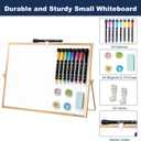 TSJ OFFICE Small White Board - 12 X 16 Inches Small Magnetic Dry Erase Board with Hooks for Wall, Desktop Whiteboard Stand 360 Degrees Revolving Double Sided for Office, Home, School, Gold