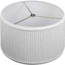 20" Top Diameter x 20" Bottom Diameter 12" Height Fabric Drum Lampshade Spider Attachment (Pleated Mushroom White)