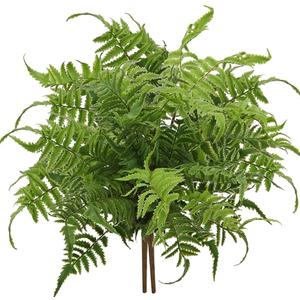 19" Artificial Boston Fern Plants Large Fake Greenery Shrubs 2 Pcs UV Resistant Faux Plant Bushes for Home Garden Office Farmhouse Indoor Outdoor Decor, Green