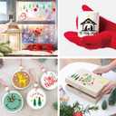 3 x Christmas Stencils for Crafts Reusable Christmas Holiday Winter Stencil for Painting on Wood Glass Wall Furniture DIY Ornament Cookie Door Hanger Sign (Merry30)