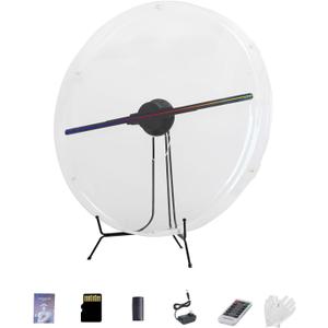 3D Hologram Fan with Cover, 3D Hologram Projector HD LED Advertising Display with Remote and Bluetooth and WiFi,1500 Video Library and for Business,Bar,Halloween (54CM Hologram Fan with Cover)