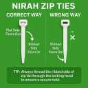 Zip Ties 14 inch Clear White, 50 lbs Strength, UV resistant, Self-locking, Multi-purpose Long Cable Ties, Wire Ties Heavy Duty Tie Downs for Office, Home, Outdoors, Cable Management by Nirah