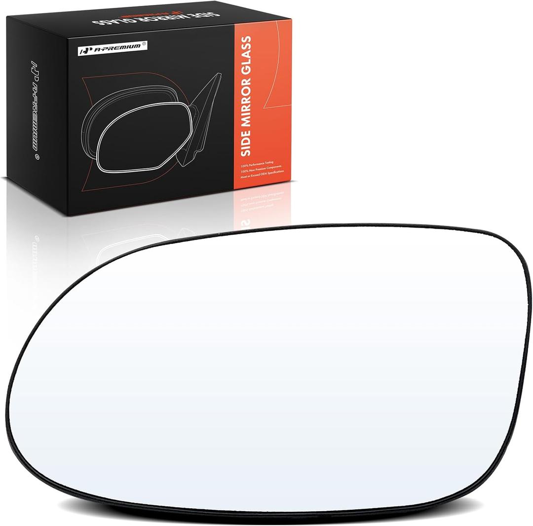 A-Premium Left Driver Side Heated Mirror Glass with Backing Plate - Compatible with Mercedes-Benz SL500 1999-2002, SL600 1999-2002, SLK230 1998-2000, CLK320 1998-1999, CLK430 1999