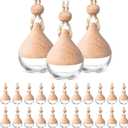 BBTO 50 Pcs Hanging Car Air Freshener Car Diffuser Bottles Empty Glass Perfume Bottle Freshener Diffuser Bottle Pendant for Essential Oil Fragrance Aromatherapy Ornament(Water Drop)