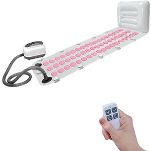 Electric Bubble Massage Mat with Pillow for Bathtub - Portable Spa Bubble Bath Massager, 6-Speed Adjustable Jet Spa & Remote Control, 13 Suction Cups, 74 Air Jets for Full-Body Relaxation