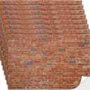 Flutesan 12 Pcs Miniature Dollhouse Wallpaper and Flooring Peel and Stick Mini DIY Self Adhesive Dollhouse Accessories 8.27 x 11.69 Inch (Red Clinker)