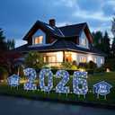 2026 Graduation Yard Sign Decorations with LED String Light, Large 2026 Yard Signs with Stakes Class of 2026 Light Up Lawn Yard Signs for Outdoor Congrats Grad Party Pathway Decor SuppliesBlue