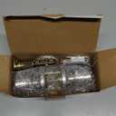 Satin Nickel Door Knob with Lock and Key Round Ball Lock Interior/Exterior Door Knob for Bedroom Or Bathroom (1 Pack)