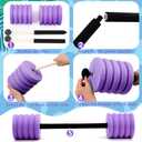 Soulchen 3 Pcs Long Aquatic Exercise Dumbbells Swim Barbells 25'' 29'' 33'' Foam Water Weight Dumbbell Pool Barbells with High Density EVA Foam for Swim Water Aerobics Fitness Loss(Purple)
