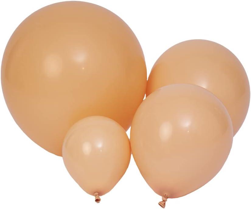100pcs Retro Apricot Balloons - 18 inch, 12 inch, 10 inch & 5 inch Latex Party Nude Blush Skin Birthday & Baby Shower Balloons