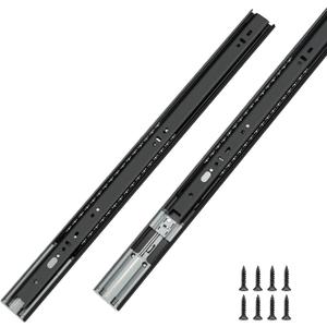 LONTAN Black 22 Inch Soft Close Drawer Slides 1 Pair Side Mount Heavy Duty Drawer Glides Metal Ball Bearing Full Extension Kitchen Cabinet Rails 100 LB Capacity