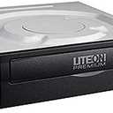 Lite-On Black Premium 16X SATA Internal CD/DVD/RW DVD DL Dual Layer Optical Disc Drive Burner Recorder (DH-16AFSH-PREMM2)