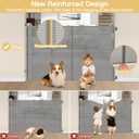 Reinforced 42" Extra Tall Baby Gate 55" Wide Retractable Dog Gate with Support Rods - Bottom Anti-Escape, Extra Tall Pet Gate Indoor Stair Gate Retractable Gates for Dogs Outdoor Gates for Decks, Gray