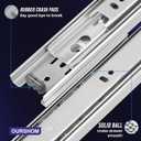 12 Inch Drawer Slides 1 Pair (2pcs) Side Mount Rails - Heavy Duty Full Extension Ball Bearing Drawer Slide Glides for Cabinet Kitchen, Dresser Runners - Draw Slides Sliders 100Lb Capacity