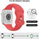 Patenting Sport Silicone Band Compatible with Apple Watch Bands 40mm 38mm 41mm 42mm 44mm 45mm 46mm 49mm Women Men, Waterproof Soft Wrist Strap for iWatch Series 11 10 9 8 7 6 5 4 3 2 1 SE Ultra 2 3 (Coral(#New))