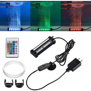 Carefree Fish Aquarium 4/8/12/16/24/40In Led Nanometer Materials Air Stone Strip  and Tube Fish Tank Oxygen Stone Bubble Wall RGB Light Waterproofing Grade IP68(Air Pumps not Included