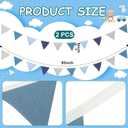 Oudain 2 Pcs Pennant Banner Flags Nursery Garland Triangle Bunting Flags Playroom Wall Decor Banner for Nursery Baby Shower Birthday Boho Wedding Party Event, Each 7.75 ft(Bright Color)