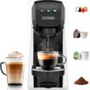 Warriors1 Coffee Maker for Keurig K Cup, Espresso Machine for Nespresso Original, Dolce Gusto Coffee Pods, Ground Coffee, Coffee Machine for Cappuccino & Latte, Programmable, 20 Bar, 28 oz Reservoir (White)
