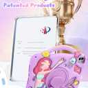Boaretiu for iPad Air 11 Inch Case M3/M2 - for iPad Pro 11 Inch Cute Cartoon 3D Mermaids Girls Teens Soft Silicone Air 4th/5th Generation 10.9" Tablet Cover with Strap & Rotating Stand