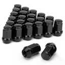 M12x1.5 Lug Nuts Fit for Toyota Tacoma Tundra 4Runner Sequoia FJ Cruiser Land Cruiser, 24PCS 121.5 Locking Lug Nuts Black Closed End Bulge Acorn Cone Seat for Aftermarket Wheels