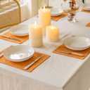 Home Brilliant Cloth Placemats Set of 6 Heat Resistant Dining Table Place Mats for Kitchen Table Fall Party Thanksgiving Decorations Decor, 13 x 19 inches, Orange