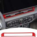 for 2024 Jeep JL Dash Center Air Vent Trim Cover Red Compatible with 2024 Jeep Wrangler JL JLU & Gladiator JT Red Interior Accessories