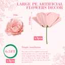 Maysing 3 Pcs 5ft Large Rose Flowers Giant Artificial Light Pink Rose