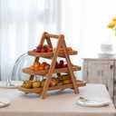 Vintiquewise 3-Tier Wooden Tray Farmhouse Inspired Cupcake Stand Dessert Platter Pastry Holder Appetizer Display for Wedding Party Baby Shower or Tea Time Ideal Decor in Kitchen, Dining or Coffee Bar