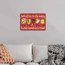 6 x Cute Movie Theatre Gaming Room Snacks Sign - Let's All Go To The Lobby Vintage Wall Decor 12" * 8" (030) (Red)