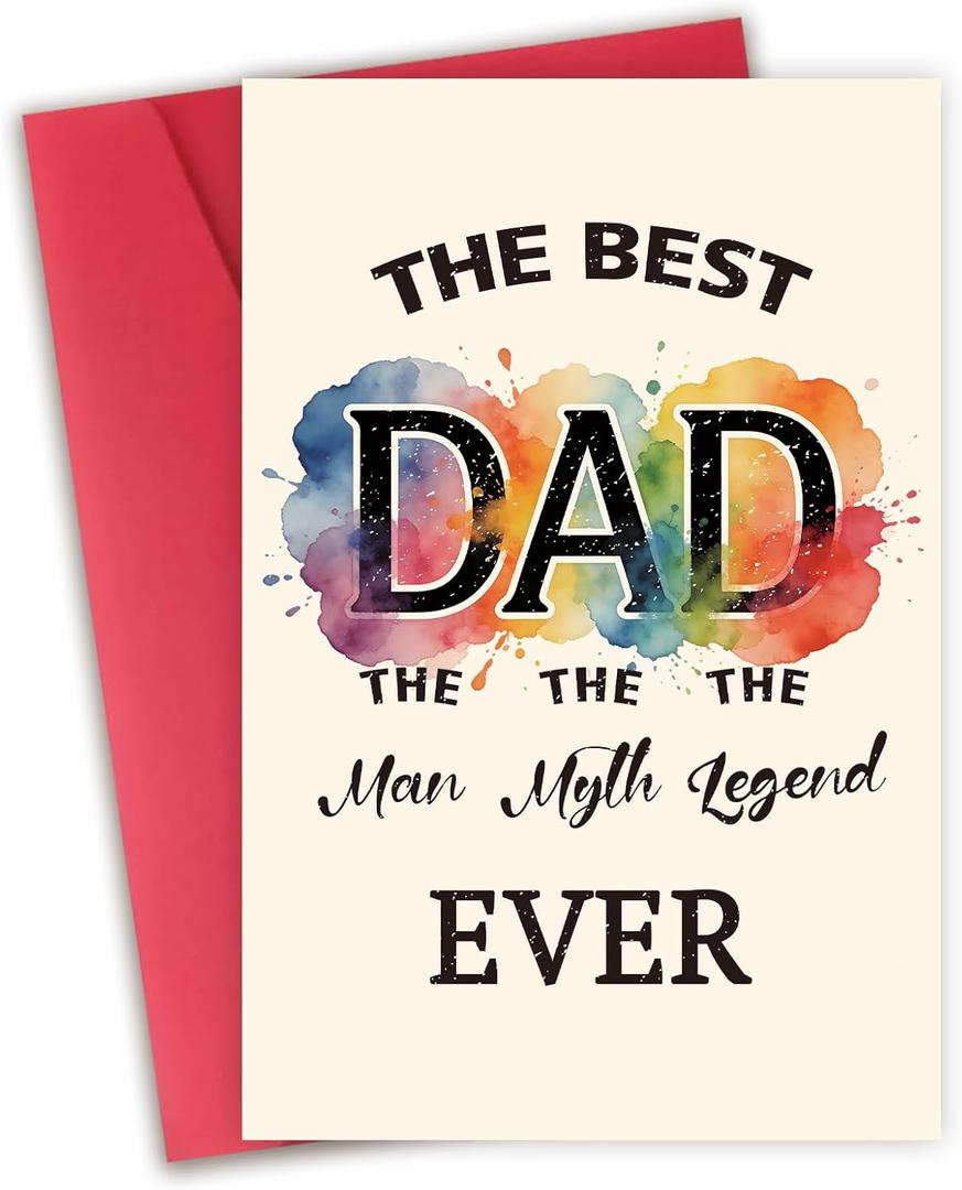 2 x Happy Father's Day Birthday Praising Greeting Card-The Best Dad,Unique Thank You Gift For Dad Special Occasion From Children