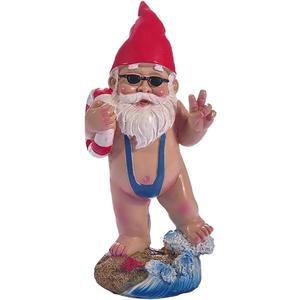 BESPORTBLE Garden Gnome Statue - 6.24inch Pool Party Gnome Figurine Outdoor Statues for Patio Garden Decor