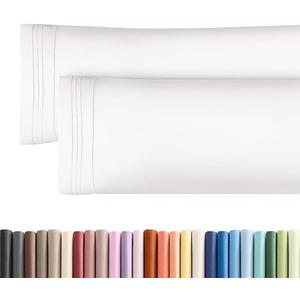 Body Pillowcases Set of 2-20x54 Long Body Pillow Case - Soft Body Pillow Cover for Sleeping & Side Sleepers - Comfy, Breathable, Wrinkle & Fade Free - Machine Washable w/Envelope Enclosure (White)