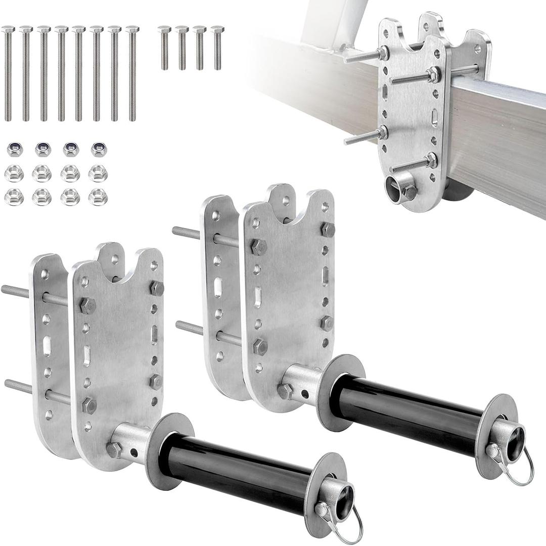 2 Pack Boat Lift Wheel Kit, Adjustable Boat Lift Wheel Bracket, Aluminium Mounting Plates for Boat Lift Installation Wheel Kits, Fit Universal Lifts and Dock Shafts