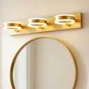 LED Bathroom Light Fixtures, 24inch Gold Vanity Lights, Modern 3 Light Acrylic Wall Sconces, 350 Rotatable Wall Lighting Fixture Over Mirror